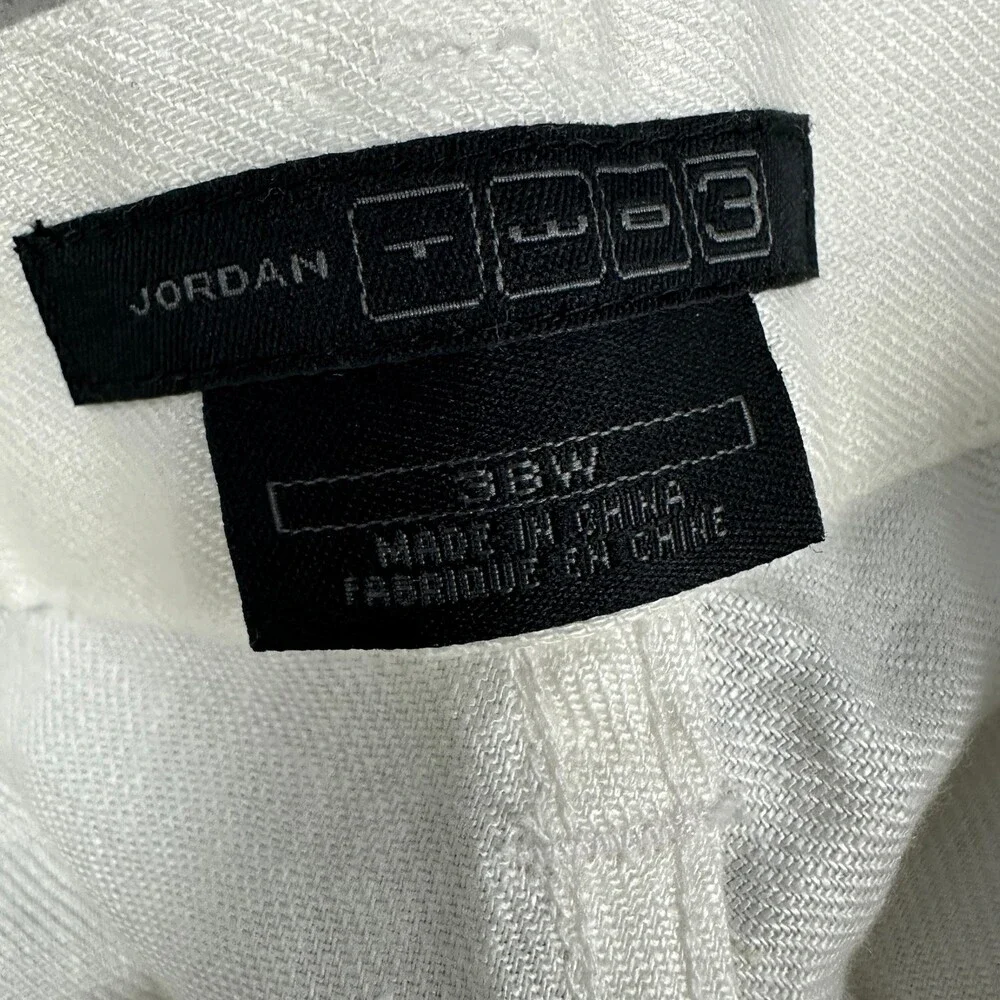 Vintage Jordan Shorts Men 38 Beige Baggy Two-3 Cargo Hip Hop Linen Y2K Deadstock